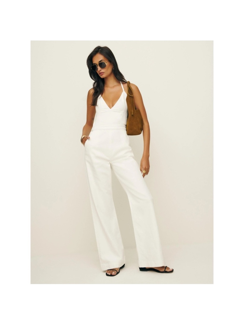 NWT Reformation Lennon jumpsuit in Optic White 6